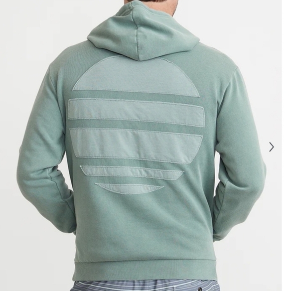 Marine Layer Belize Surf Hoodie In Sage Green Large Back Graphic Kangaroo Pocket - Picture 1 of 11